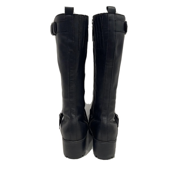 Harley Davidson Motorcycle Riding Boots Womens Size 9.5 Black Leather Buckle Zip - Picture 4 of 16